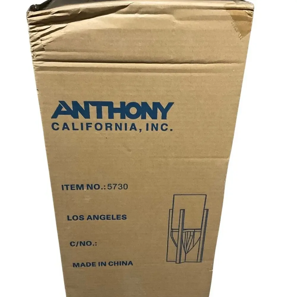 Anthony California Wood Cross Base Table Lamp Linen Shade NIB Mid Century Mod